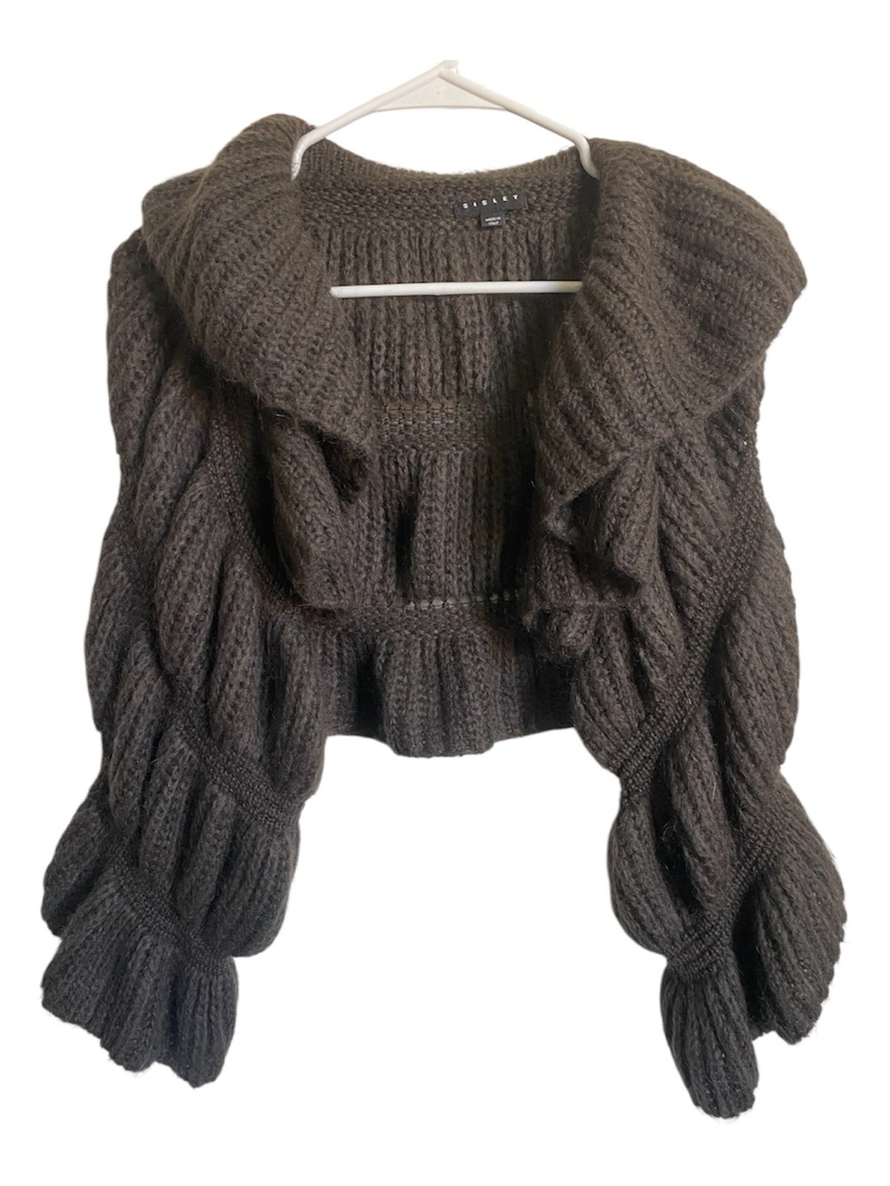 Sisley Women’s Wool Blend Bolero/Cropped Cardigan Size S